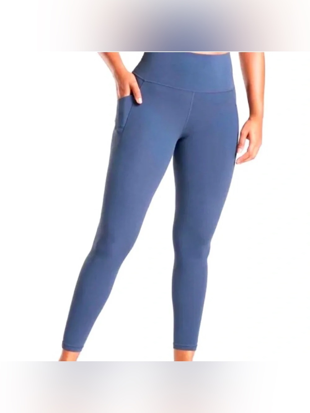 Athleta Salutation Stash 7/8 Tight in Powervita | Blue